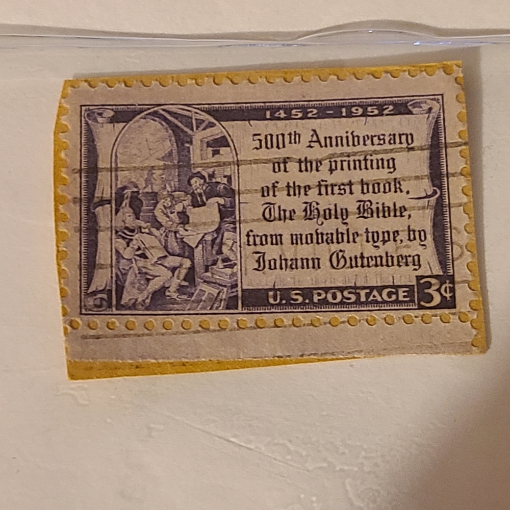 Estate Purple and Cream 500th Anniversary Stamp